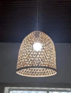 لوستر حصیری بامبو بافت گنبدی بزرگ کد 88