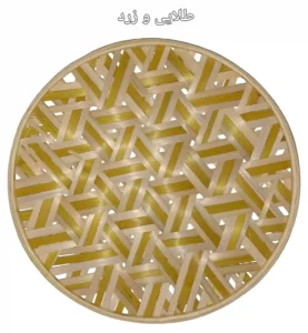دیوارکوب حصیری بامبو قطر 30 سانت بافت شعاعی کد 52