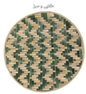 دیوارکوب حصیری بامبو قطر 45 سانت بافت شعاعی کد87