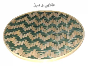 دیوارکوب حصیری بامبو قطر 40 سانت بافت شعاعی کد77