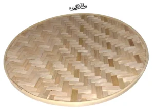 دیوارکوب حصیری بامبو قطر 35 سانت بافت شعاعی کد70