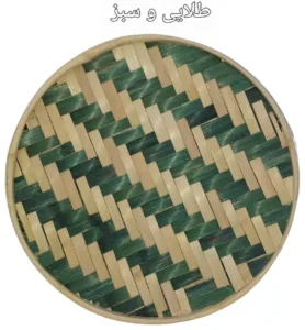 دیوارکوب حصیری بامبو قطر 20 سانت بافت شعاعی کد17