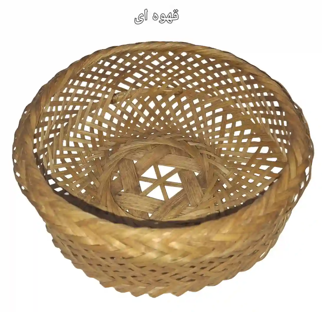سبد حصیری بامبو پذیرایی بافت خورشیدی کوچک کد9