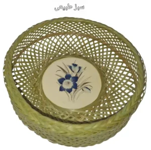 دیوارکوب حصیری بامبو خورشیدی ترکیب با سفال کد1